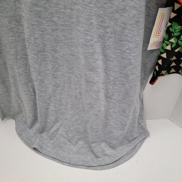 New tags LuLaRoe Randy XXL 2XL Longer sleeves Gray solid front w Black red green - Picture 9 of 12